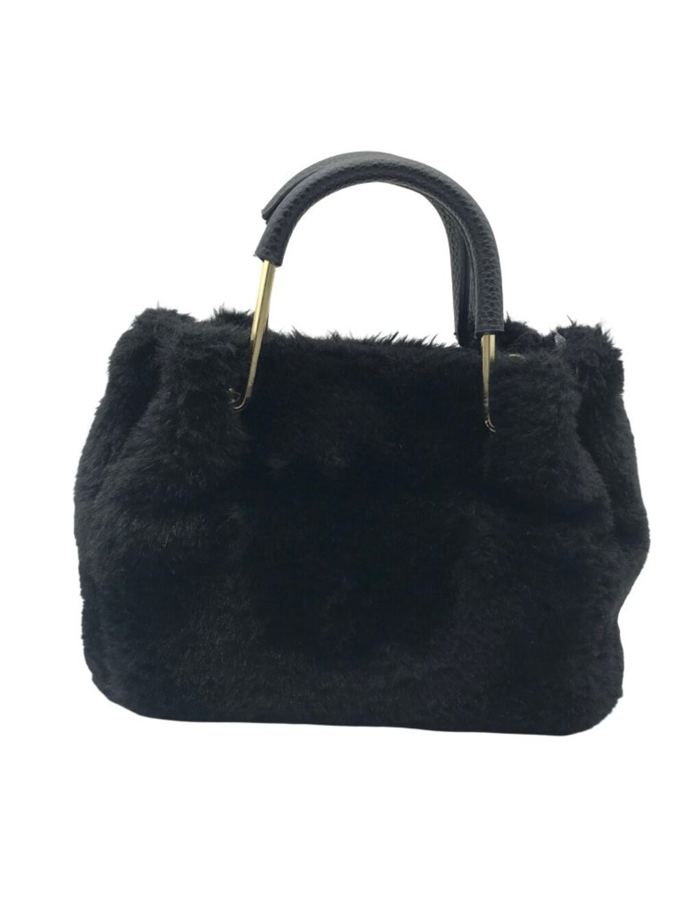 Issac Mizrahi Black Faux Fur Mini Tote